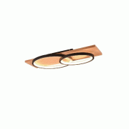 Plafonnier LED 30W, 3500lm, 3000K, Noir Mat, Bois - Trio - Barca - noir 4017807572148