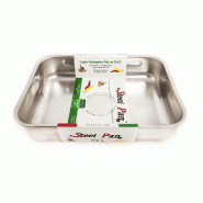 Plat à four 35x26x8 cm -  Argent Rectangle Inox Steelpan 35x26 cm - argenté inox 8015094111626