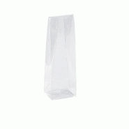 Pochette confiserie transparente 6x4.5x15,5cm - fermeture par encoche - fond plat - par 10