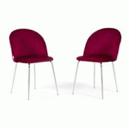 RATTATAN Lot de 2 chaises en velours avec pieds en métal, design élégant pour cuisine, salle à manger, bar ou restaurant – Sara – Amarena/Arge RATTATAN Lot de 2 chaises en velours avec pieds en métal, design élégant pour cuisine, salle à manger, bar ou restaurant – Sara – Amarena/Arge