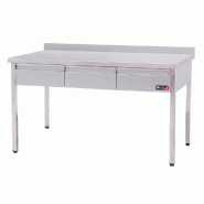 Romux® Table en Acier Inoxydable pour Restauration Murale avec 3 Tiroirs sans Étagère 1800x600x850 mm | Table de Travail en Inox Résistante - 8435