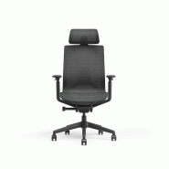 Fauteuil ergonomique Arko - soutien lombaire - têtière réglable - résille noire - mécanisme synchrone Fauteuil ergonomique Arko - soutien lombaire - têtière réglable - résille noire - mécanisme synchrone