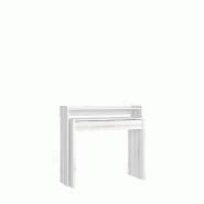 SKRAUT HOME Bureau Extensible, 99x90x35cm, rétractable, Bureau Ordinateur, Blanc veiné - blanc Bois manufacturé 673_1