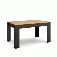 SKRAUT HOME Table à manger, 140x90x76 cm, Pour 6 personnes, Meubles de Salon, Chêne et noir - beige Bois manufacturé 485_5