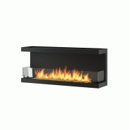 SOLOLED Cheminée au Bioéthanol Encastrable Design C1200 V.3 avec Vitre Ouverte sur 3 Côtés Brûleur de 3 Litres - noir C1200V3