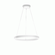 Suspension LED 48 W 3840 lm en métal blanc, température de couleur réglable (3000 K/4000 K/6000 K), diffuseur satiné, diamètre 60 cm - Perenz - b