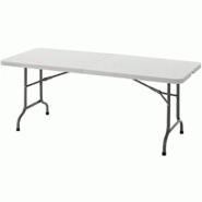 Table pliante multi-usages avec poignée - Surface synthétique stable - Charge maximale 450 kg Table pliante multi-usages avec poignée - Surface synthétique stable - Charge maximale 450 kg