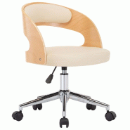 VidaXL Chaise pivotante à manger Crème Bois courbé et Similicuir Modèle Rilena - 287423