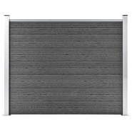 Vidaxl panneau de clôture wpc 180x146 cm noir 148984