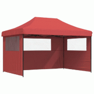VidaXL Tente de réception pliable escamotable avec 3 parois latérales Modèle AbriStructura 328 - rouge 4004971