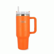 Yack - Gobelet Yack 1.2l En Acier Inoxydable Orange Avec Couvercle Et Paille - 3256391030837 Yack - Gobelet Yack 1.2l En Acier Inoxydable Orange Avec Couvercle Et Paille - 3256391030837
