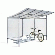 Abri vélo semi-ouvert / structure en aluminium / bardage en polycarbonate alvéolaire / pour 5 vélos