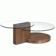 AC ANGEL CERDA Angel Cerdá Table basse ronde en verre trempé et noyer 2019C 120 x 80 x 38 - marron Bois manufacturé 8435631001942 AC ANGEL CERDA Angel Cerdá Table basse ronde en verre trempé et noyer 2019C 120 x 80 x 38 - marron Bois manufacturé 8435631001942
