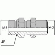 Adaptateur droit mâle cloison ORFS x mâle BSP forme E - 1/2' , 20.95 , 1" , 25.4