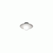 Applique murale en métal blanc et béton - Applique avec diffuseur en verre soufflé - Collection 10S48416 B - D. 28,5 cm - Perenz - blanc 8416 B