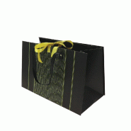 Cabas carton pliable "Allure" noir et or 42x20x26cm - par 20
