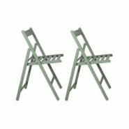 Chaise pliante en bois (Lot de 2) - vert Italiadoc - Hêtre - Hauteur 79 cm - 3700866377557 Chaise pliante en bois (Lot de 2) - vert Italiadoc - Hêtre - Hauteur 79 cm - 3700866377557