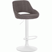 CLP Tabouret de bar Milet en Tissu et Pied métal Gris foncé/Blanc - gris textile 321280 CLP Tabouret de bar Milet en Tissu et Pied métal Gris foncé/Blanc - gris textile 321280