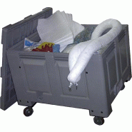 Conteneur d'intervention pour hydrocarbures - Volume 300L - Absorption 400L - Kit anti-pollution