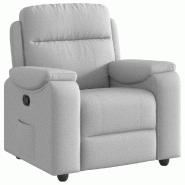 Fauteuil inclinable gris nuage tissu Modèle Lermelix - 4015689