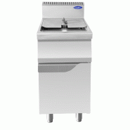Friteuse à gaz 1 cuve 16 litres. Structure en acier inoxydable. Température 110-190°C. Dimensions 40x70x108,5h cm. Modèle AT7G4F-F - 4154