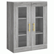 Helloshop26 - Armoire murale design pratique rangement 69,5 x 34 x 90 cm en bois d'ingénierie gris 02_0048622 - gris verre 3000235378636