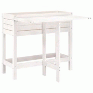 Helloshop26 - Jardinière bac lit surélevé plantes fleurs terrasse jardin de jardin avec plateau pliant bois pin massif blanc 02_0038585 - 300021774 Helloshop26 - Jardinière bac lit surélevé plantes fleurs terrasse jardin de jardin avec plateau pliant bois pin massif blanc 02_0038585 - 300021774
