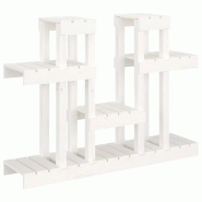 Helloshop26 - Support à plantes design rustique jardin 104,5 x 25 x 77,5 cm en bois massif blanc 02_0048470 - blanc Bois massif 3000235302709