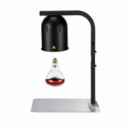 Lampe chauffante infrarouge de buffet sur pied réglable en hauteur (1 ampoule rouge) Noire PREMIUM - GOLDINOX - noir aluminium 3701770846191