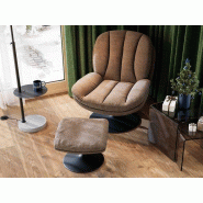 Fauteuil détente Lisa pivotant avec repose-pieds Fauteuil détente Lisa pivotant avec repose-pieds