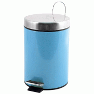 MSV - Poubelle à pédale 3L en acier inoxydable de couleur bleu pastel - bleu inox 100606