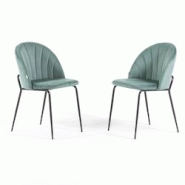 RATTATAN Lot de 2 chaises en velours d’intérieur, rembourrées, pieds en métal, design élégant pour cuisine, salle à manger, restaurant – Ver RATTATAN Lot de 2 chaises en velours d’intérieur, rembourrées, pieds en métal, design élégant pour cuisine, salle à manger, restaurant – Ver