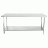 Table inox de travail (L)1000 x (P)600 x (H)850 mm, avec étagère basse