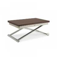 TABLE RELEVABLE EXTENSIBLE FLEXY EN BOIS WENGE ET ACIER SATINÉ