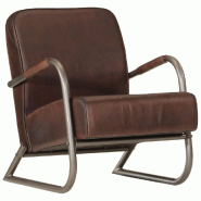VidaXL Fauteuil marron cuir véritable Modèle Rervoriax - 359632