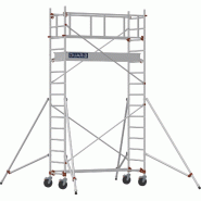 Échafaudage roulant aluminium AL 205 version base pliante - Hauteur de travail : 4,90 m - DUARIB - 613723 Échafaudage roulant aluminium AL 205 version base pliante - Hauteur de travail : 4,90 m - DUARIB - 613723