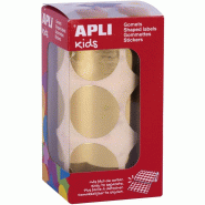 Apli 708 gommettes rondes, diam. 33 mm, en rouleau, coloris or - 8410782184812