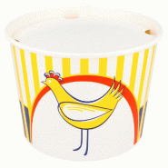 Bucket poulet carton imprimé 1920cc Ø16,8/13,9x12,3cm - par 300