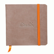 Carnet souple Rhodiarama taupe A6, 144p./72 feuilles ivoire 90 g/m², ligné - beige 117304C