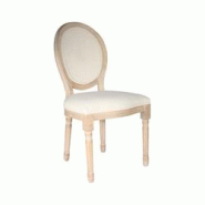 Chaise en bois patiné et canage Eléonore The Home Deco Factory - beige 3664944216087