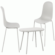 CLP Ensemble de 2 sièges Veldin Gris clair - gris plastique 326236