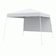 COSTWAY Auvent Pop-up 3x3m, 1 paroi, sac à dos et 4 ancrages, imperméable protection solaire blanc - blanc métal ZB34778IT
