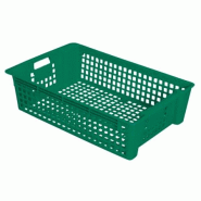 GASTROLAND Caisse ajourée empilable et emboîtable 600 x 380 GILAC - 28 L - Vert - vert 3701666010101