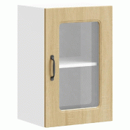 Helloshop26 - Armoire murale de cuisine rangement porte vitrée 40 x 31 x 60 cm en bois d'ingénierie chêne sonoma 02_0049953 - verre 3000236103800