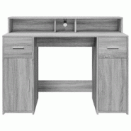Helloshop26 - Bureau table poste de travail meuble d'ordinateur informatique étude et lumières LED sonoma 120 x 55 x 91cm bois 02_0023805 - 30002145 Helloshop26 - Bureau table poste de travail meuble d'ordinateur informatique étude et lumières LED sonoma 120 x 55 x 91cm bois 02_0023805 - 30002145