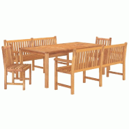 Helloshop26 - Ensemble à dîner salon de jardin meuble d'extérieur 5 pièces bois de teck massif 02_0014297 - 3000132541539