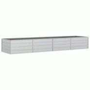 Helloshop26 - Jardinière bac lit surélevé plantes fleurs terrasse jardin de jardin 320 x 80 x 45 cm acier galvanisé argenté Argent 02_0039433 - 3 Helloshop26 - Jardinière bac lit surélevé plantes fleurs terrasse jardin de jardin 320 x 80 x 45 cm acier galvanisé argenté Argent 02_0039433 - 3