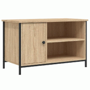 Helloshop26 - Meuble TV classique avec rangement ouvert pour intérieur moderne 80 x 40 x 50 cm en bois d'ingénierie chêne sonoma 02_0049261 - vert