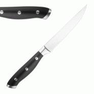 Lot de 6 couteaux à steak inox rivetés (L)243 mm, avec manche en ABS noir