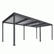 Mendler Pergola en aluminium HWC-L41, pavillon de terrasse à lamelles, structure métallique stable de 8 cm 3x6m ~ anthracite - gris métal 98771+987